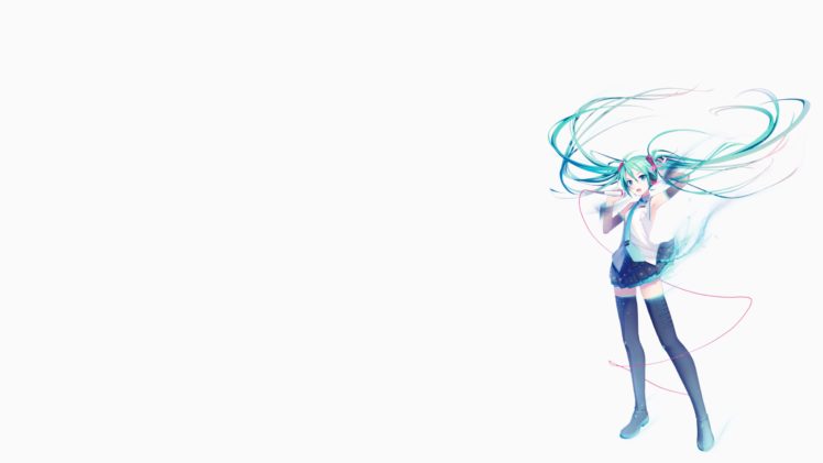 anime girls, Long hair, Hatsune Miku, Skirt, Vocaloid HD Wallpaper Desktop Background