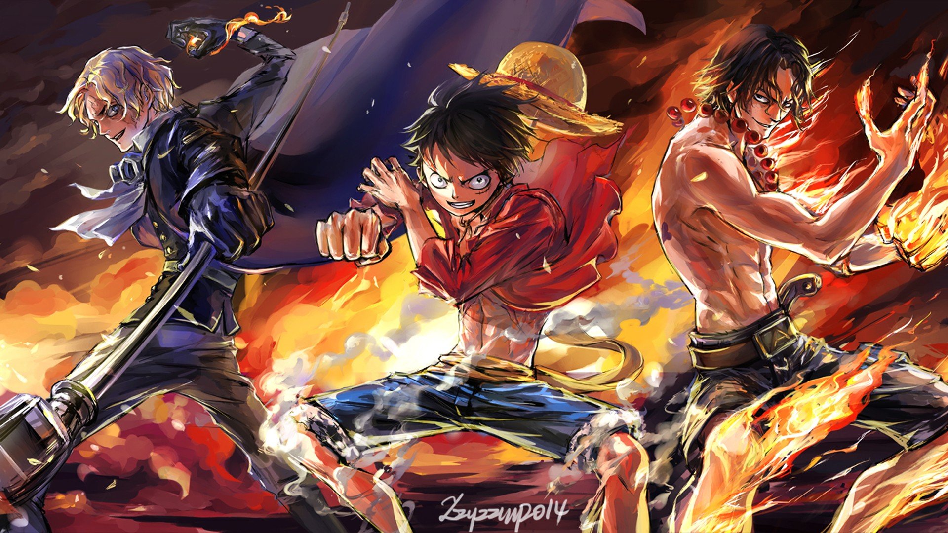 One Piece, Monkey D. Luffy, Portgas D. Ace, Sabo Wallpaper