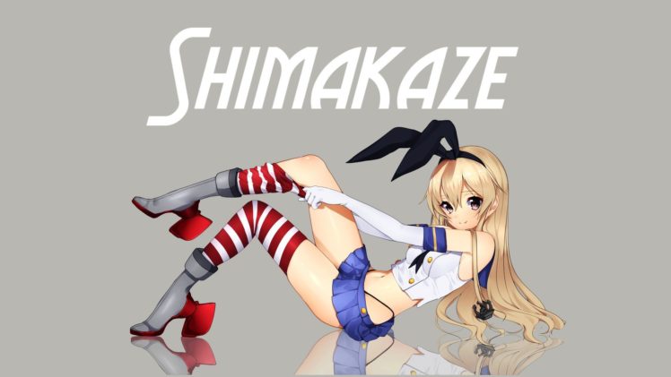 Shimakaze (Kancolle), Kantai Collection, Anime girls, Blonde HD Wallpaper Desktop Background
