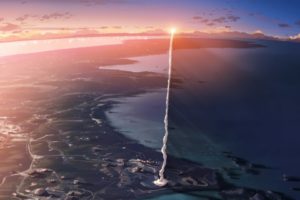 5 Centimeters Per Second, Contrails, Makoto Shinkai, Aerial view