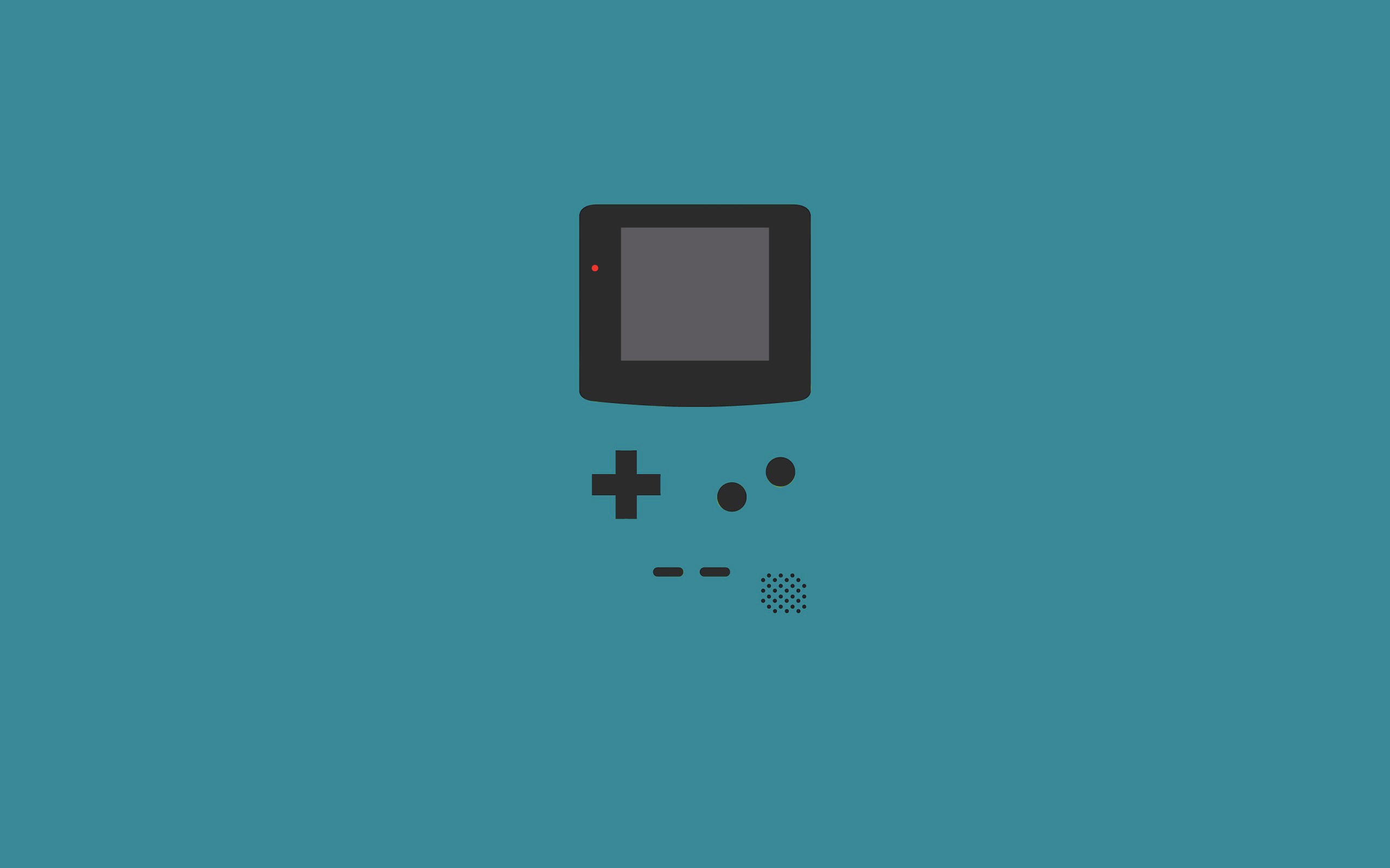 minimalistic, Vector, Gameboy, Teal Wallpaper