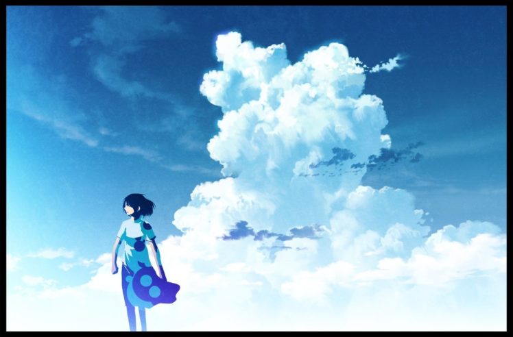 anime, Anime girls, Clouds HD Wallpaper Desktop Background