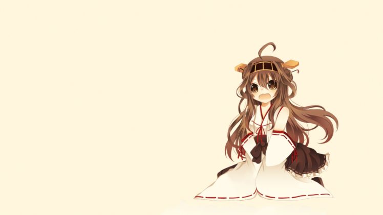 video games, Anime girls, Kantai Collection, Simple background, Kongou (KanColle) HD Wallpaper Desktop Background