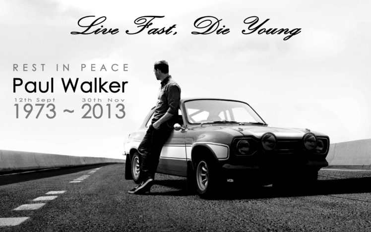 paul, Walker, Fast, And, Furious, Ford, Classic, Car, Classic, Bw, Rip HD Wallpaper Desktop Background