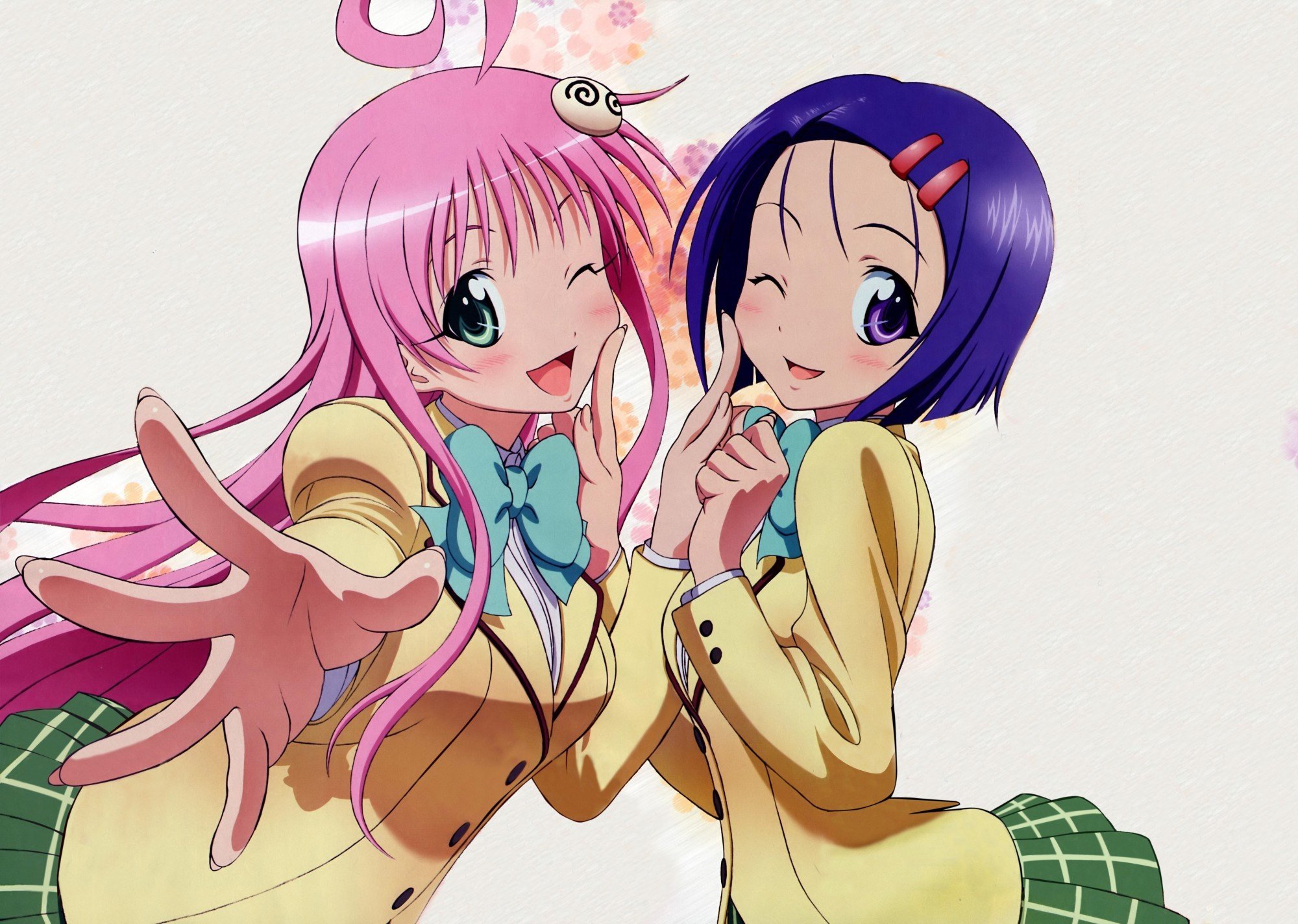 anime girls, To Love ru, Lala Satalin Deviluke, Sairenji Haruna, School uniform Wallpaper
