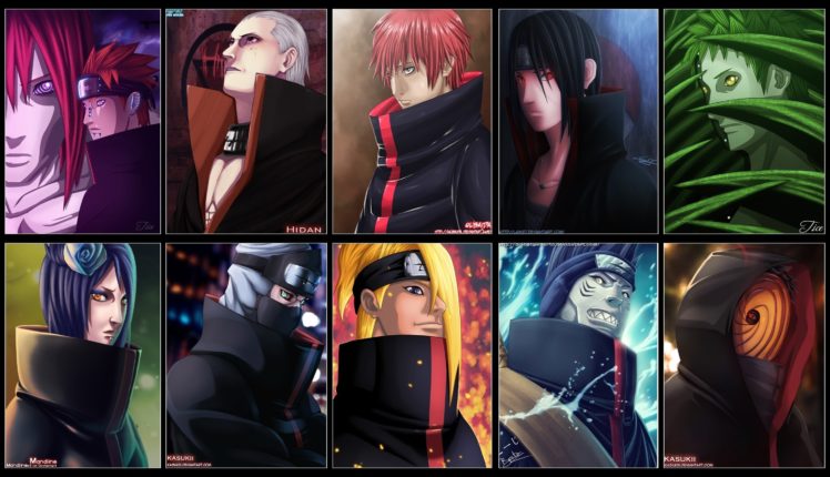 Naruto Shippuuden, Akatsuki, Tobi, Sasori, Zetsu, Konan, Kakuzu, Deidara, Hoshigaki Kisame, Pein, Hidan, Uchiha Itachi HD Wallpaper Desktop Background
