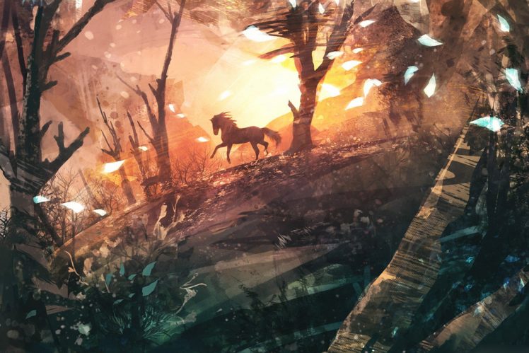 horse, Trees HD Wallpaper Desktop Background