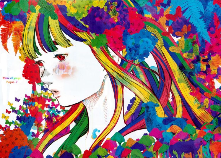 anime girls, Manga, Oyasumi Punpun, Colorful, Artwork HD Wallpaper Desktop Background
