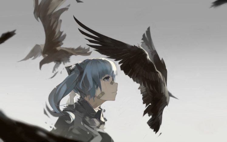 Vocaloid, Hatsune Miku, Birds, Crow HD Wallpaper Desktop Background