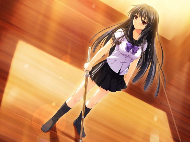 anime girls, School uniform, Kourin no Machi, Lavender no Shoujo, Sakuragi Hikaru HD Wallpaper Desktop Background