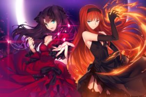 anime girls, Tohsaka Rin, Fate Series, Tohno Akiha, Lunar Legend Tsukihime