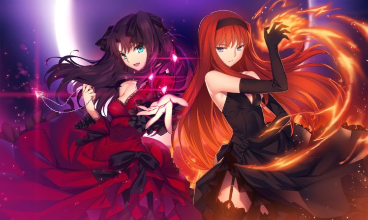 anime girls, Tohsaka Rin, Fate Series, Tohno Akiha, Lunar Legend Tsukihime HD Wallpaper Desktop Background