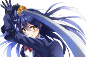 anime girls, Sword, Schoolgirls