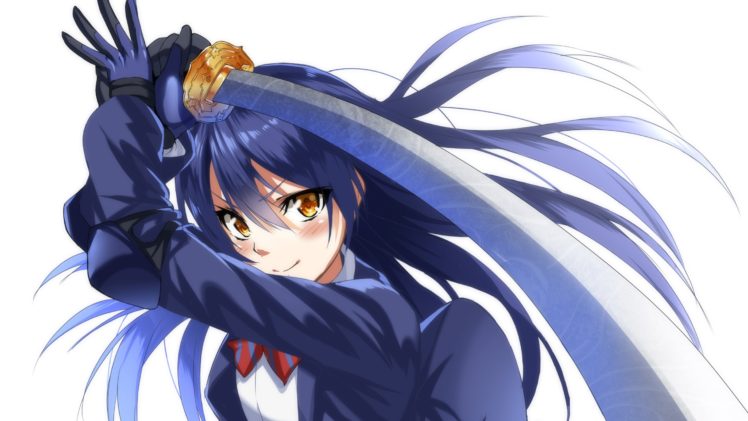 anime girls, Sword, Schoolgirls HD Wallpaper Desktop Background
