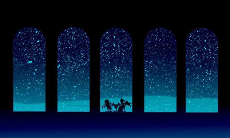 stars, Touhou, Flandre Scarlet, Remilia Scarlet, Silhouette HD Wallpaper Desktop Background