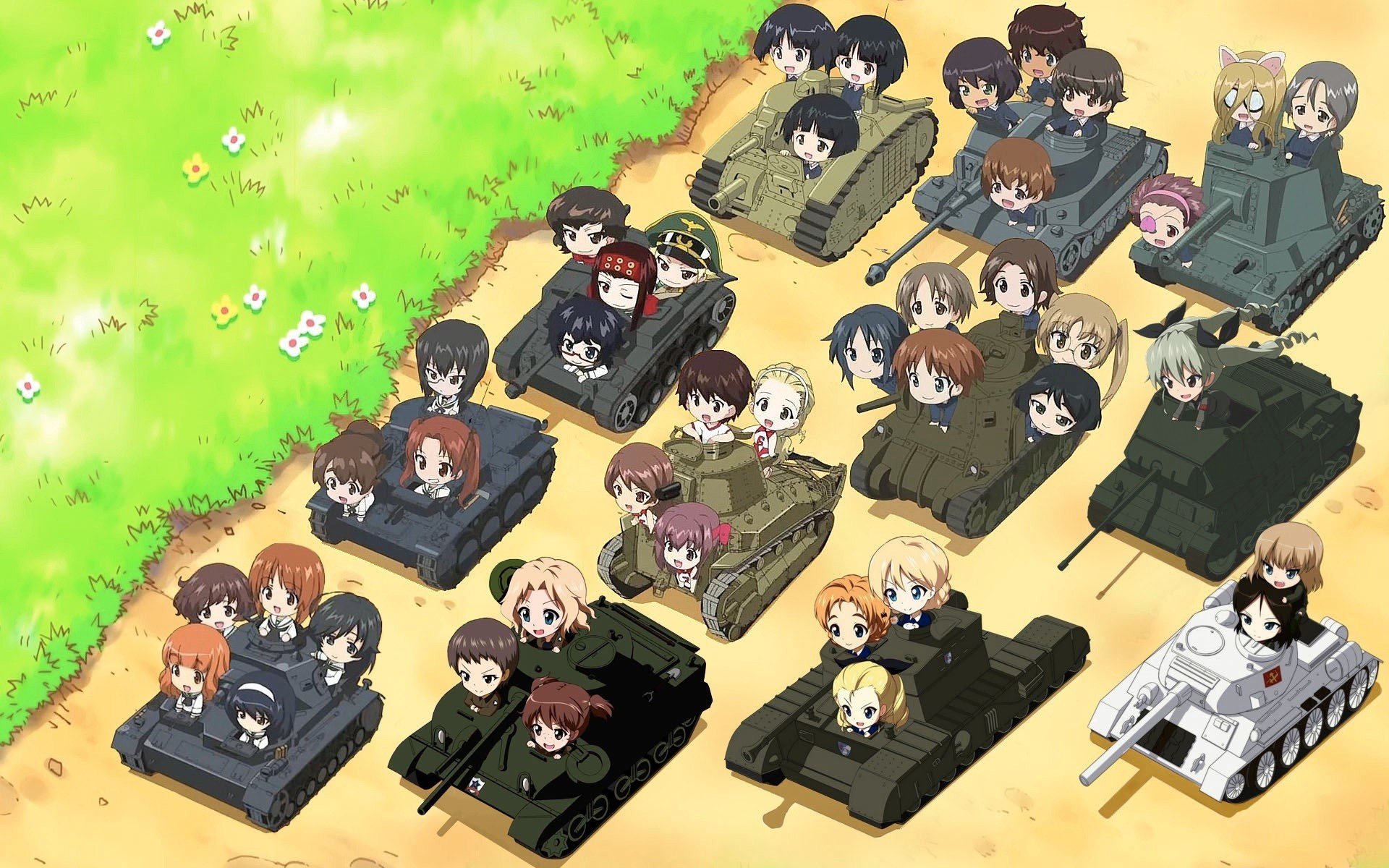 Girls und Panzer, Chibi Wallpaper