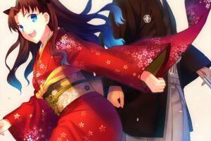 Fate Series, Tohsaka Rin, Archer (Fate Stay Night), Kimono, Traditional clothing, Japanese clothes
