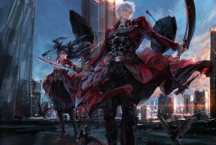 Fate Series, Tohsaka Rin, Archer (Fate Stay Night), Archer HD Wallpaper Desktop Background