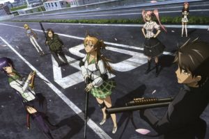 manga, Highschool of the Dead, Busujima Saeko, Marikawa Shizuka, Miyamoto Rei, Takagi Saya