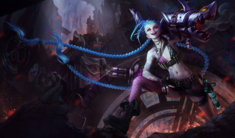 anime girls, League of Legends, Jinx (League of Legends) HD Wallpaper Desktop Background