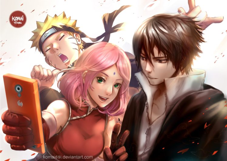 Naruto Shippuuden, Uchiha Sasuke, Manga, Anime, Anime girls, Konoha, Haruno Sakura, Cellphone HD Wallpaper Desktop Background