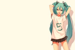 Hatsune Miku, Short skirt, T shirt, Vocaloid
