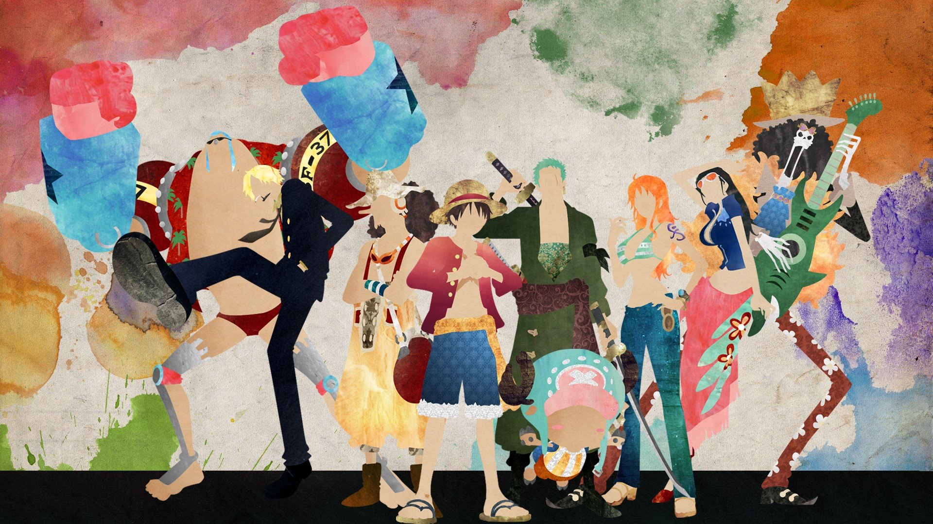 One Piece, Monkey D. Luffy, Sanji, Usopp, Roronoa Zoro, Tony Tony Chopper, Nami, Nico Robin, Brook Wallpaper