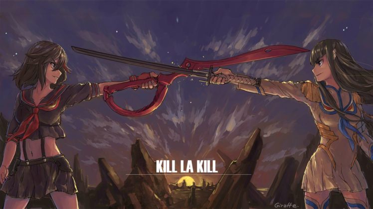 Kill la Kill, Anime girls, Sword, Kiryuin Satsuki, Matoi Ryuuko HD Wallpaper Desktop Background