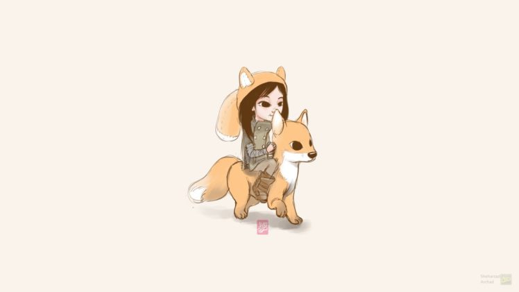 fox girl, Chibi HD Wallpaper Desktop Background