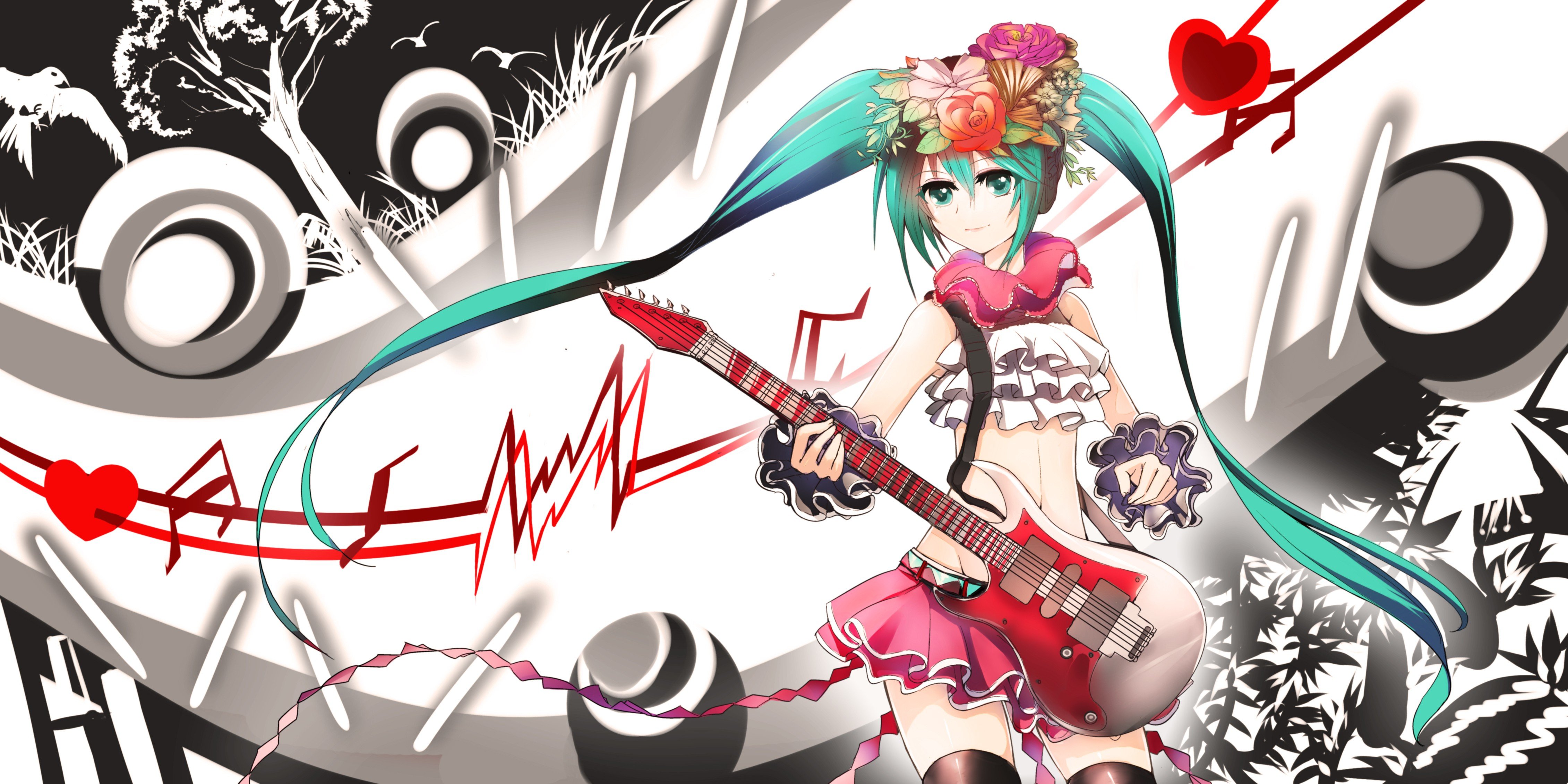 Vocaloid, Guitar, Anime girls, Anime, Hatsune Miku Wallpaper
