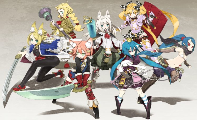 anime, Anime girls, Simple background, Fox girl, Weapon, Sword HD Wallpaper Desktop Background