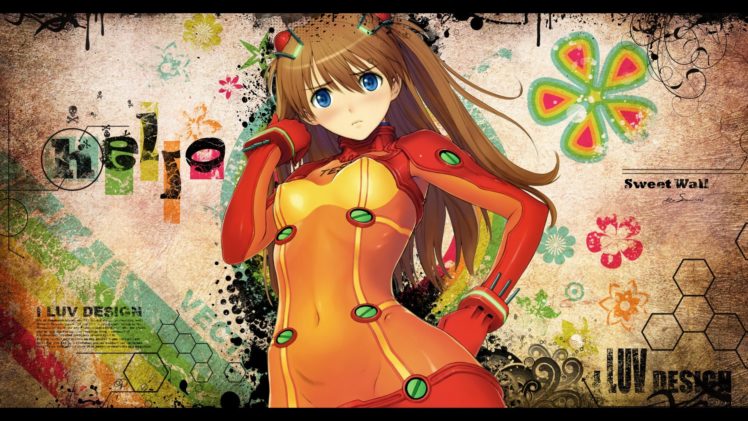 anime, Anime girls, Colorful, Asuka Langley Soryu, Neon Genesis Evangelion HD Wallpaper Desktop Background