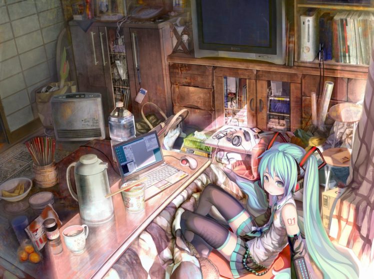 detailed, Computer, Anime girls, Hatsune Miku, Vocaloid HD Wallpaper Desktop Background