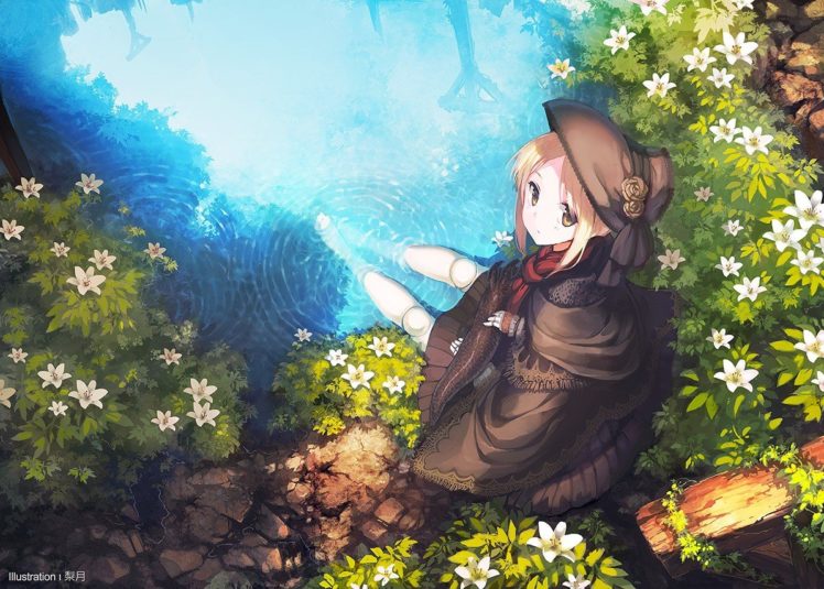 anime, Anime girls, Water, Nature, Original characters HD Wallpaper Desktop Background