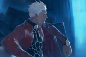 anime, Men, Drawing, Leather jackets, Fate Stay Night, Archer (Fate Stay Night)