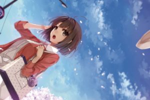 anime girls, Anime, Sky, Clouds, Saenai Heroine no Sodatekata, Kato Megumi