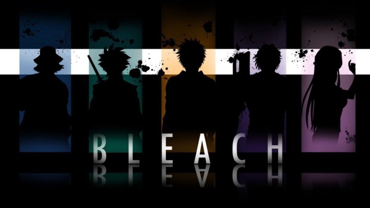 anime, Bleach, Silhouette, Paint splatter HD Wallpaper Desktop Background