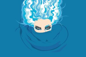 artistic, Head, Blue, Hair