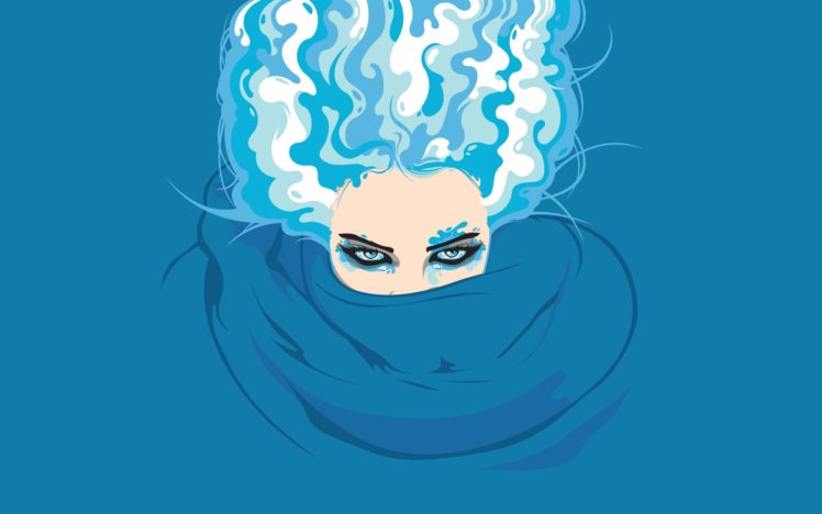 artistic, Head, Blue, Hair HD Wallpaper Desktop Background