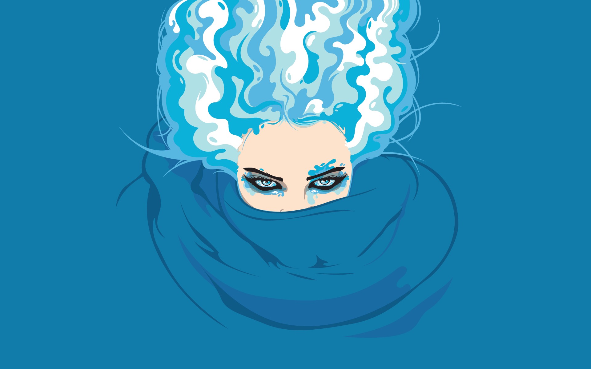 artistic, Head, Blue, Hair Wallpaper