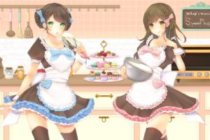 thigh highs, Cakes, Dress, Maid outfit