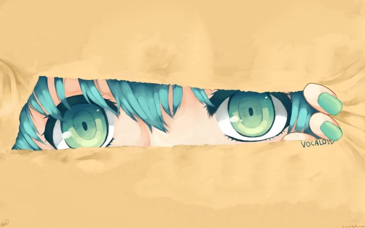 anime, Eyes, Hatsune Miku, Vocaloid, Mirai Nikki, Gasai Yuno HD Wallpaper Desktop Background