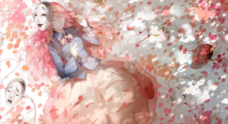 Touhou, Hata no Kokoro, Petals HD Wallpaper Desktop Background