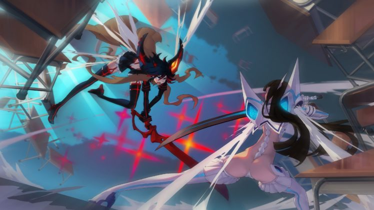 Kill la Kill, Anime girls, Kiryuin Satsuki, Sword, Fighting HD Wallpaper Desktop Background
