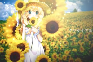 anime girls, Sunflowers, Grisaia no Kajitsu, Matsushima Michiru