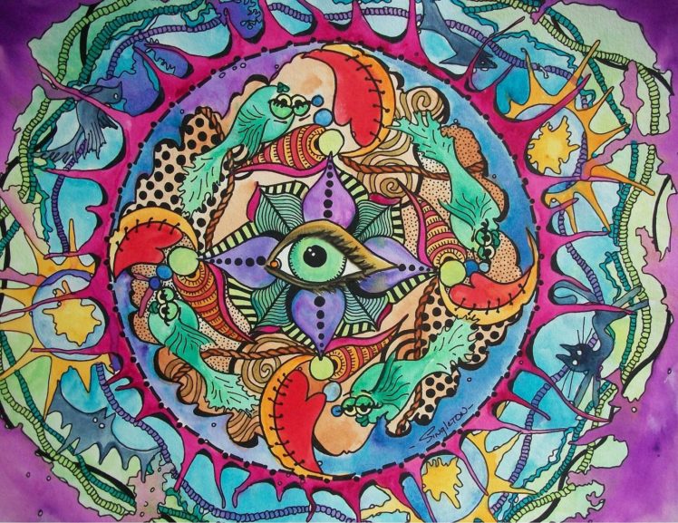 psychedelic, Fantasy, Eye, Fish HD Wallpaper Desktop Background