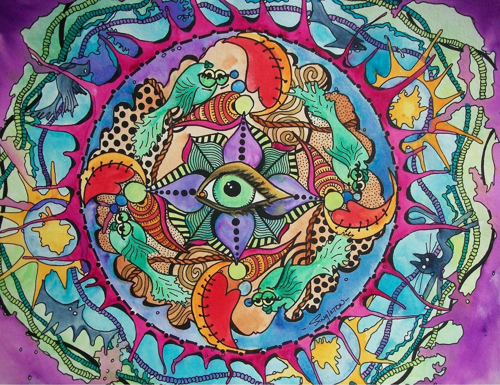 psychedelic, Fantasy, Eye, Fish Wallpaper