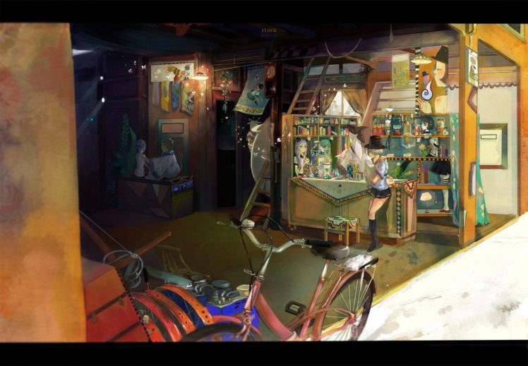 fantasy art, Watercolor, Bicycle, Toys HD Wallpaper Desktop Background