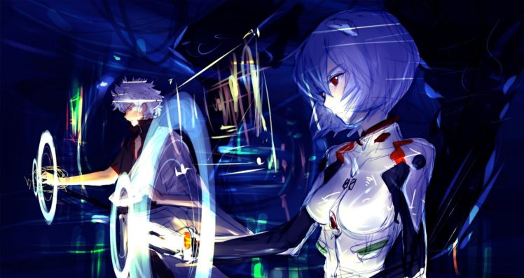 anime girls, Artwork, Ayanami Rei, Sakata Gintoki, Gintama, Neon Genesis Evangelion HD Wallpaper Desktop Background