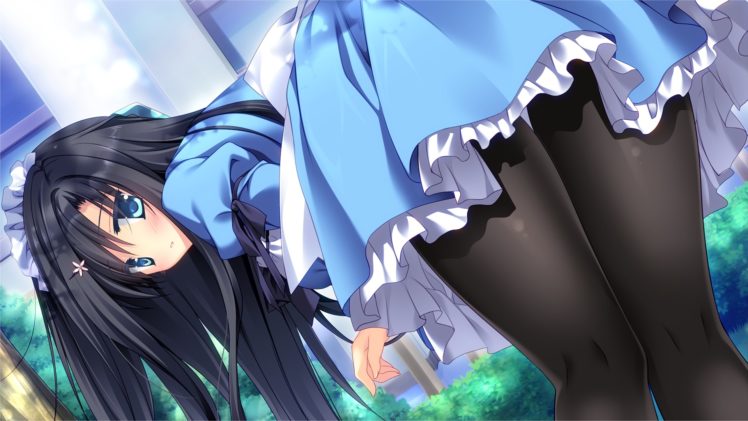 anime girls, Long hair, Pantyhose HD Wallpaper Desktop Background